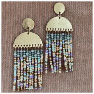 Boho Multicolor Beaded Fringe Statement Earring ✨